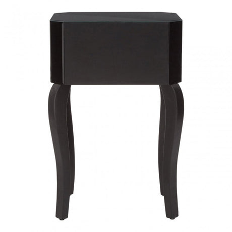 Orchid Side Table, Glass, Black