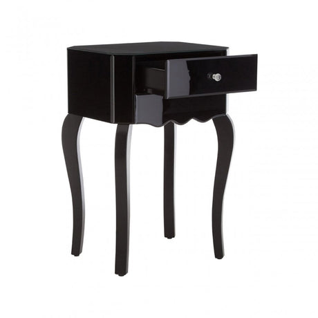Orchid Side Table, Glass, Black