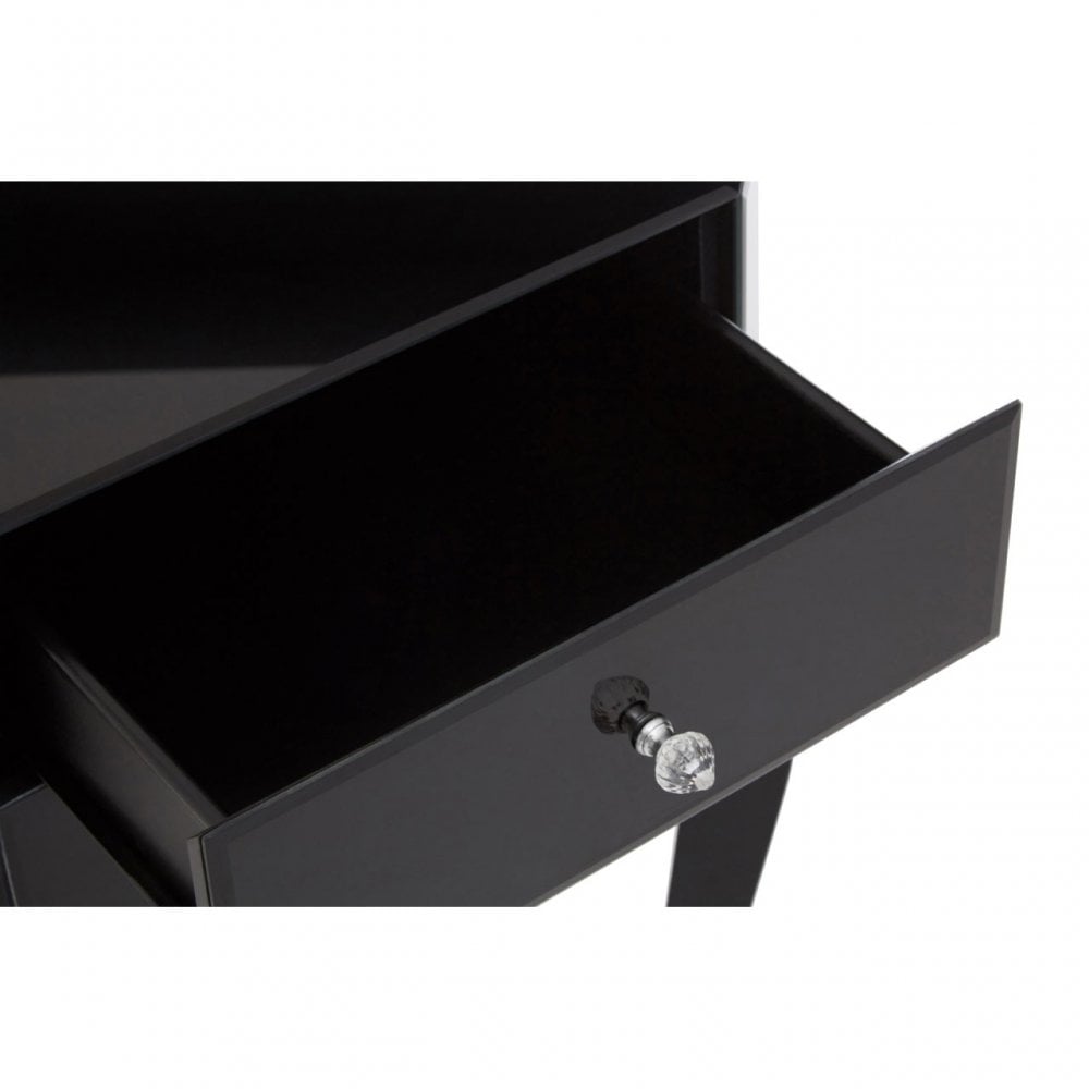 Orchid Side Table, Glass, Black