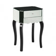 Orchid Side Table, Wood, Mirrored Glass