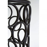 Antalya Round Side Table, Tempered Glass, Black