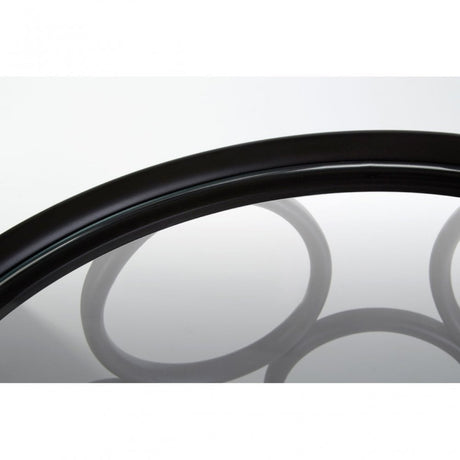 Antalya Round Side Table, Tempered Glass, Black