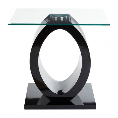 Halo Side Table, Glass, Black