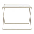 Roma Side Table, Satin Nickel, Glass, Clear