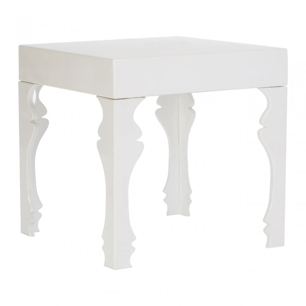 Luis Side Table, Wood, White