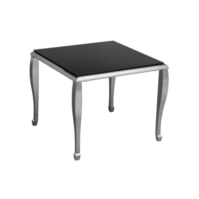 End Table, Glass, Black