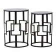 Anvil Mirror Top Tables, Iron, Mirrored Glass, Black