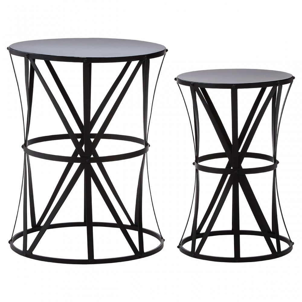Anvil Black Metal Tables, Iron, Black