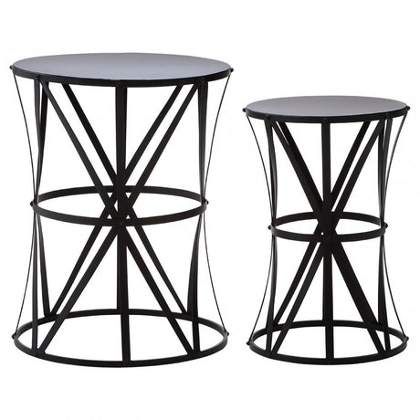 Anvil Black Metal Tables, Iron, Black