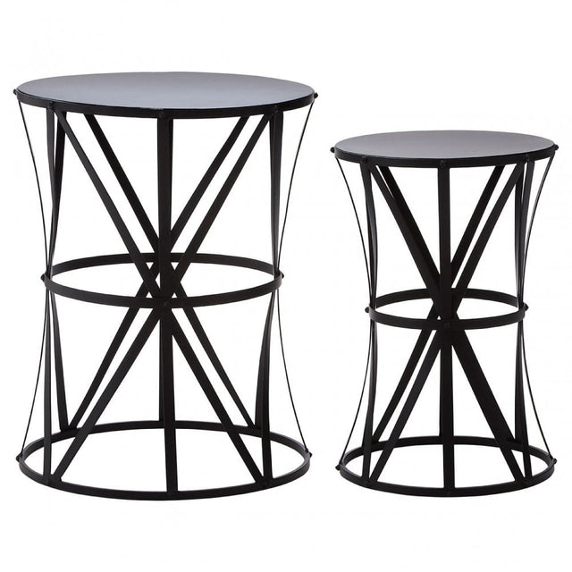 Anvil Black Metal Tables, Iron, Black
