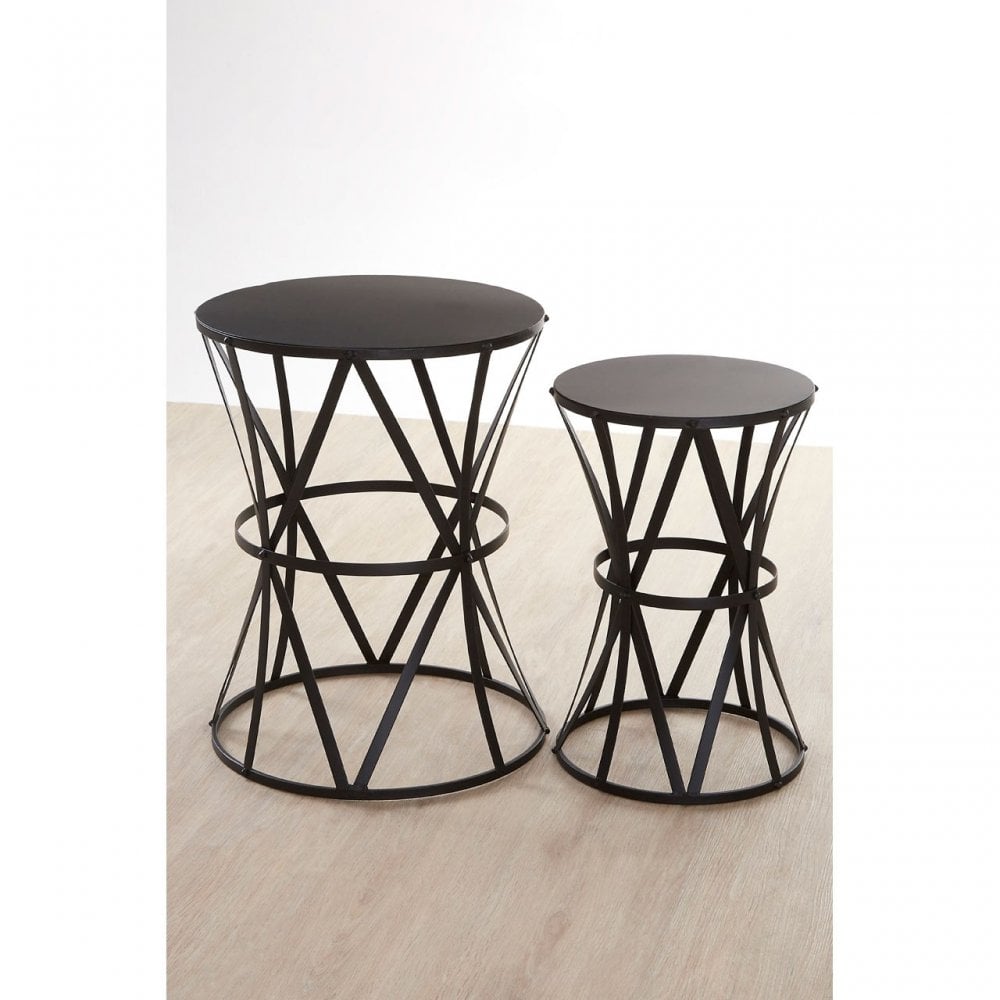 Anvil Black Metal Tables, Iron, Black