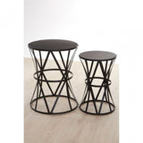 Anvil Black Metal Tables, Iron, Black