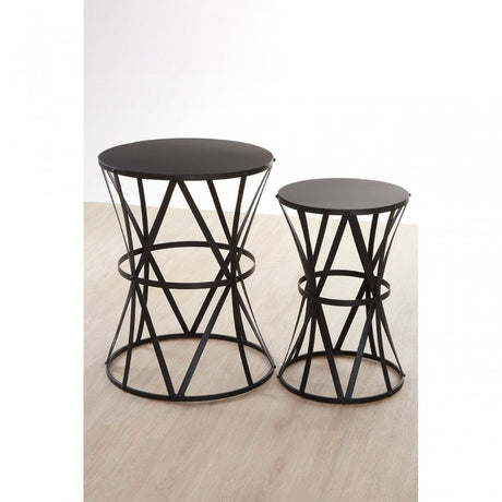 Anvil Black Metal Tables, Iron, Black
