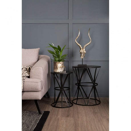 Anvil Black Metal Tables, Iron, Black