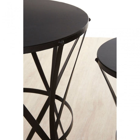 Anvil Black Metal Tables, Iron, Black