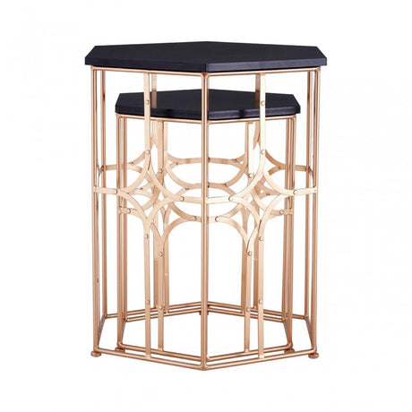 Lexa Side Tables, Iron, Gold