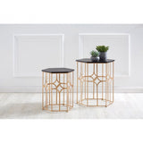 Lexa Side Tables, Iron, Gold