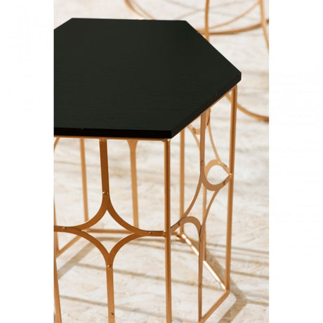Lexa Side Tables, Iron, Gold
