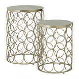 Hamish Side Tables, Iron, Stone