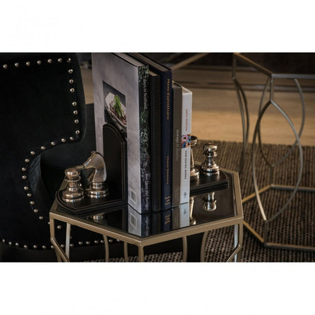 Anvil Champagne Finish Tables - Set of 2, Mirrored Glass, Champagne