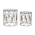 Anvil Antique Frame Round Tables - Set of 2, Mirrored Glass, Copper