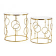 Anvil Tables, Mirrored Glass, Gold