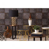 Anvil Tables, Mirrored Glass, Gold