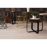 Anvil Tables, Mirrored Glass, Gold
