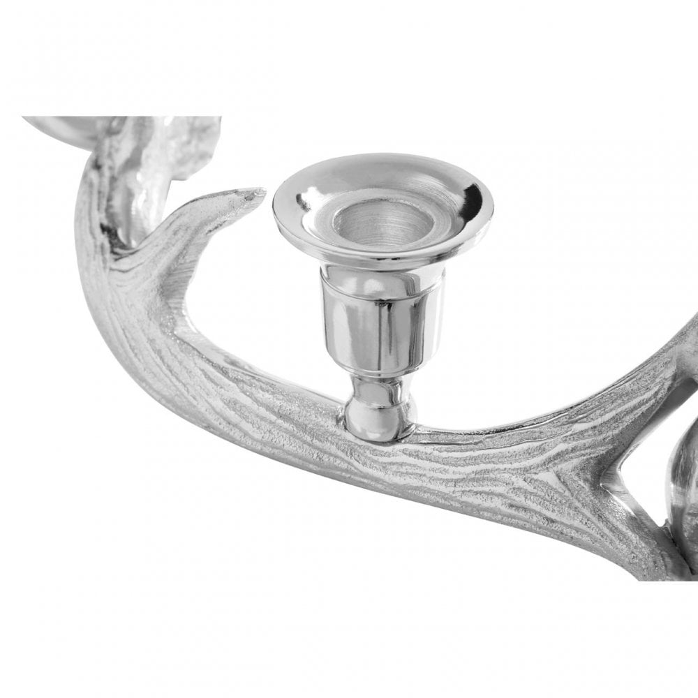 Antler Wreath 5 Candle Holder, Aluminium, Silver