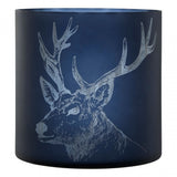 Large Blue Stag Candle Holder, Glass, Blue