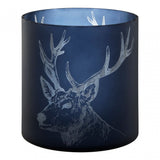 Large Blue Stag Candle Holder, Glass, Blue