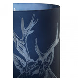 Large Blue Stag Candle Holder, Glass, Blue