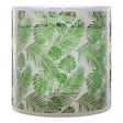 Botanical Large Hurricane Candle Holder, Glass, Green