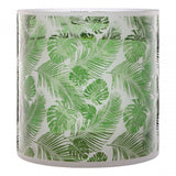Botanical Large Hurricane Candle Holder, Glass, Green