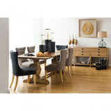 Hampstead Floor Hurricane Candle Holder, Glass, Stainless Steel, Wood