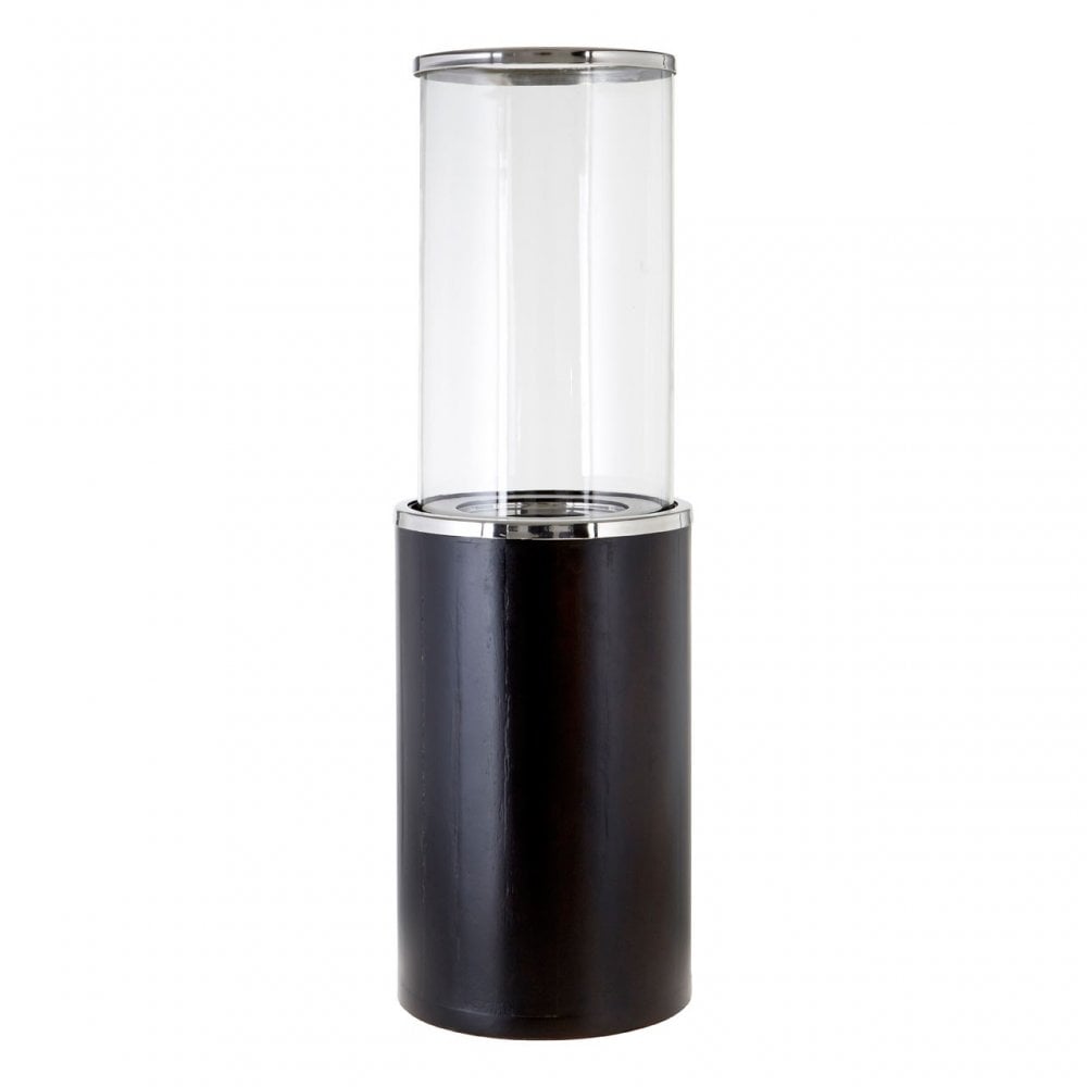 Townhouse Hurricane Candle Holder, Glass, Stainless Steel, Wood