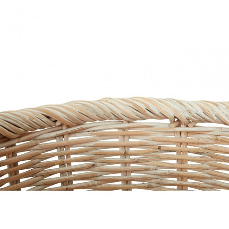 Ratallio Set Of 3 Kubu Rattan Laundry Baskets, Kubu Rattan, White