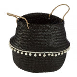 Medium Black Seagrass Basket, Seagrass, Black