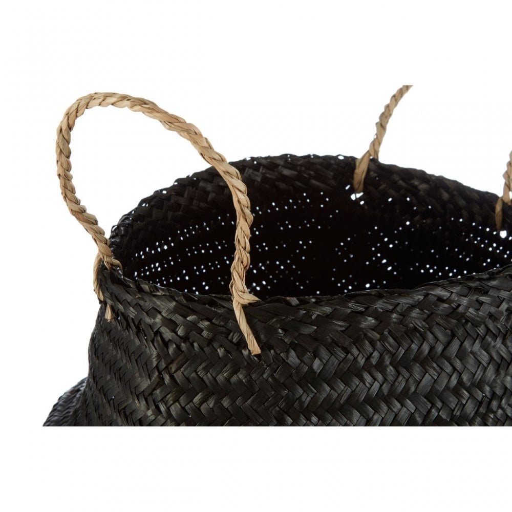 Medium Black Seagrass Basket, Seagrass, Black