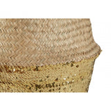Gold Sequin Large Seagrass Basket, Seagrass, Natural