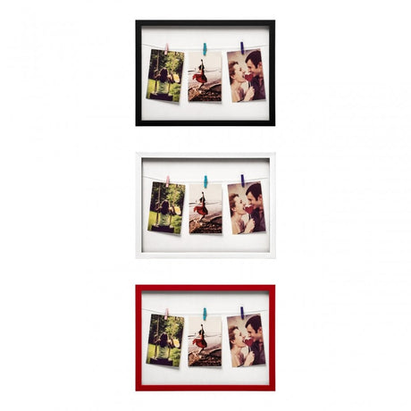 Washing Line Photo Frame, Glass, White