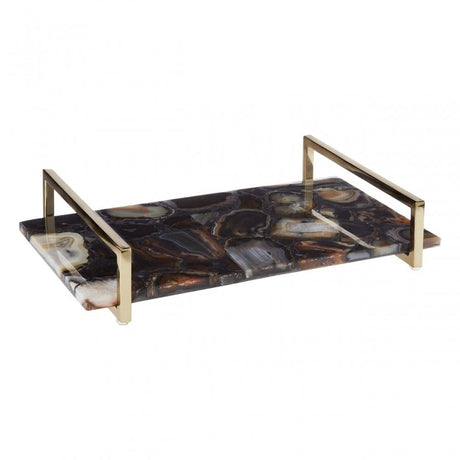 Bowerbird Black Agate Small Tray, Steel