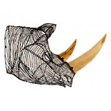 Zania Rhino Head Sculpture, Black