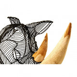 Zania Rhino Head Sculpture, Black