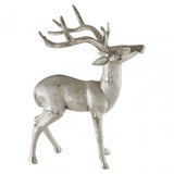 Small Floor Standing Stag Nickel Finish, Aluminium, Nickel, Silver