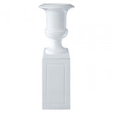 Josten White Planter with Pillar, Fibreglass, White