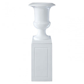 Josten White Planter with Pillar, Fibreglass, White