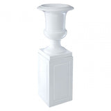 Josten White Planter with Pillar, Fibreglass, White