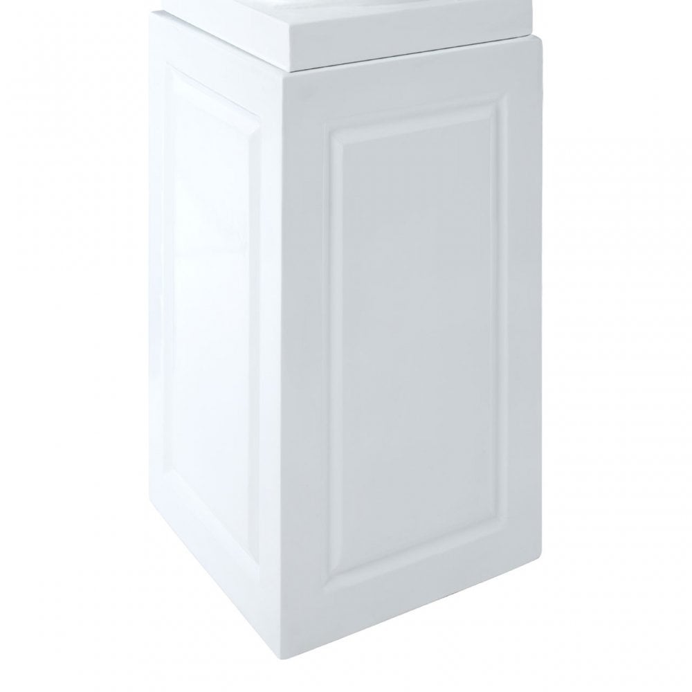 Josten White Planter with Pillar, Fibreglass, White