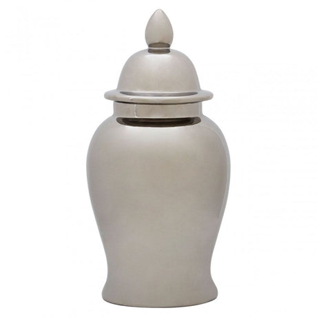 Kensington Townhouse Large Ceramic Silver Jar, Ceramic, Silver